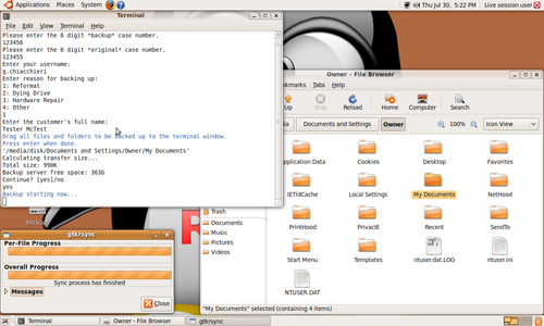 Resnet Backup Client Screenshot