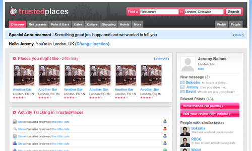 Trusted Places Site Screenshot