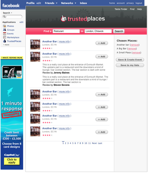 Trusted Places Site Screenshot