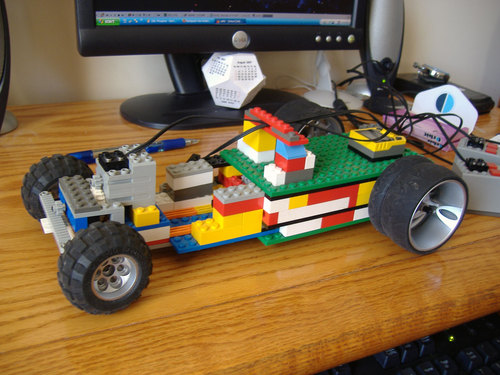 a car made out of legos