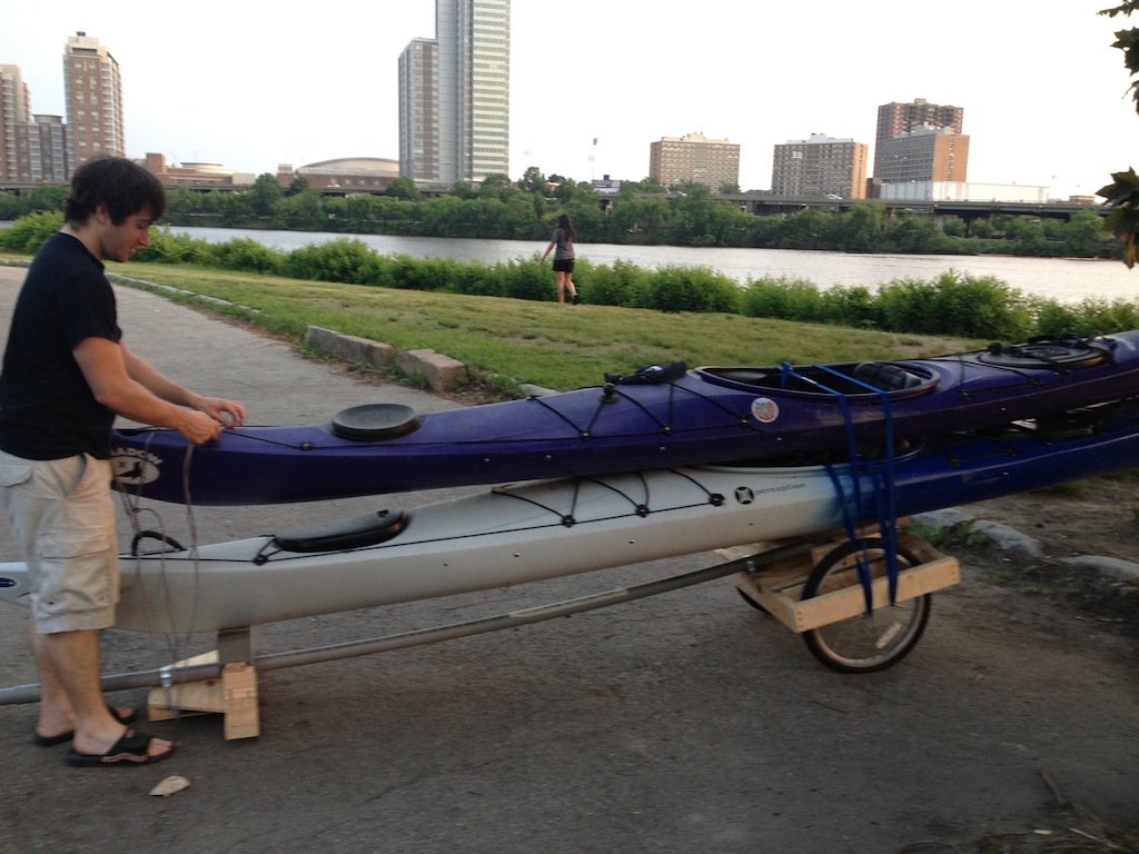 pvc kayak bike trailer