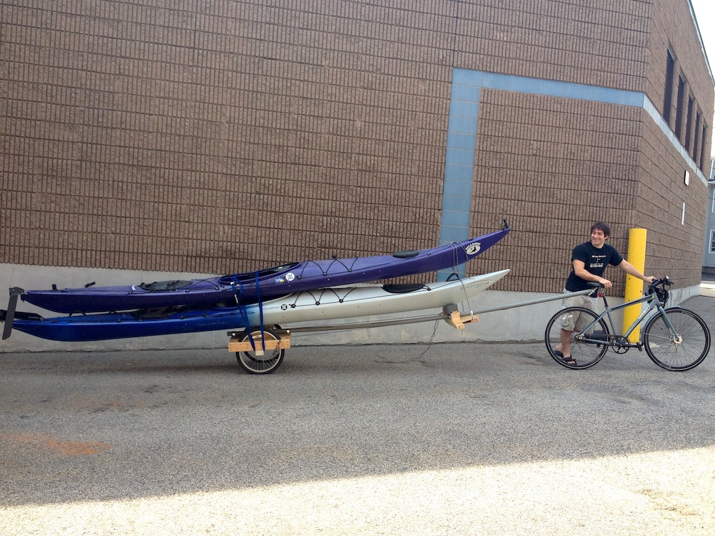 diy kayak bike trailer