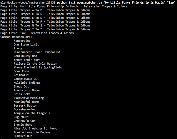 tv tropes matcher